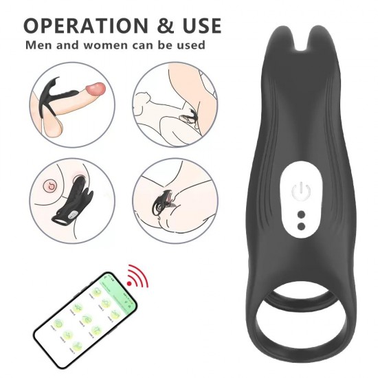 ALEX Telefon Kontrollü Klitoris ve G Spot Uyarıcı Testis ve Penis Halkası