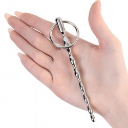 Metal Taban halkalı Üretral Plug-Pigtail, gümüş