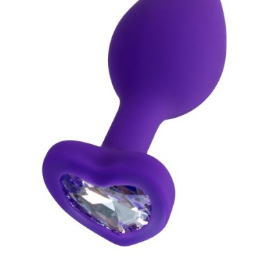 ToDo by Toyfa Diamond Heart Anal Plug, Silikon, mor, 7 cm, Ø 2 cm, 18 g