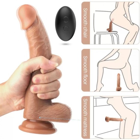 CROODS RCT Kablosuz Kumandalı Şarjlı Çok Yumuşak Titreşimli Realistik Vibratör Dildo 20 CM