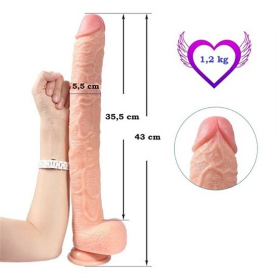 43 cm Belden Bağlamalı Realistik Penis Gerçekçi Damarlı Dev Dildo Set