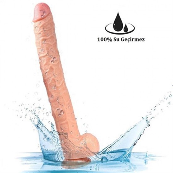 43 cm Belden Bağlamalı Realistik Penis Gerçekçi Damarlı Dev Dildo Set