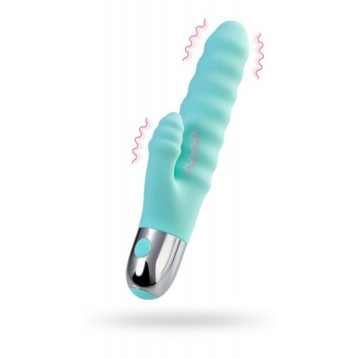Flovetta by Toyfa Flax Klitoral Stimülasyonlu Vibratörü, silikon, cam göbeği, 17,5 cm
