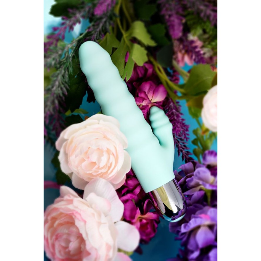 Flovetta by Toyfa Flax Klitoral Stimülasyonlu Vibratörü, silikon, cam göbeği, 17,5 cm