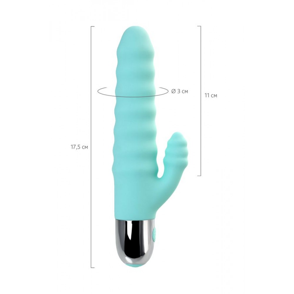 Flovetta by Toyfa Flax Klitoral Stimülasyonlu Vibratörü, silikon, cam göbeği, 17,5 cm