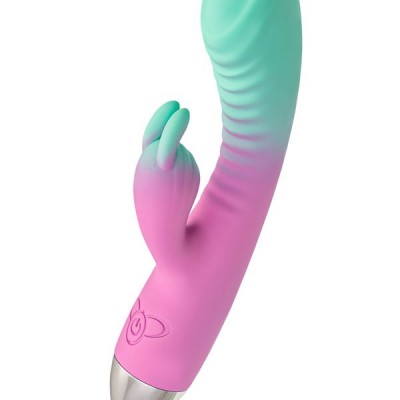 Flovetta ORCHID Klitoral Uyarıcılı G Noktası Vibratörü, Silikon, Nane Pembesi, 21 cm