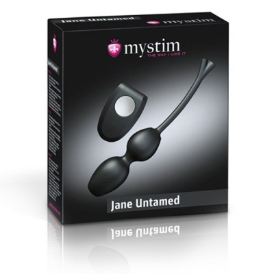 Mystim Jane Untamed Geisha Balls Vajinal Toplar, titreşimli, silikon, siyah