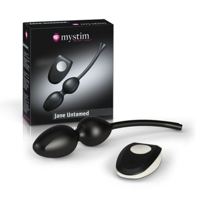 Mystim Jane Untamed Geisha Balls Vajinal Toplar, titreşimli, silikon, siyah