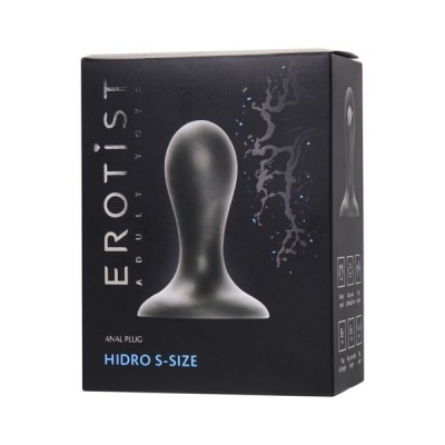 Erotist Hidro Anal Plug, S, silikon, siyah, 8,5 cm