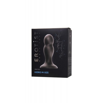 Erotist Hidro Anal Plug, M, silikon, siyah, 10,5 cm