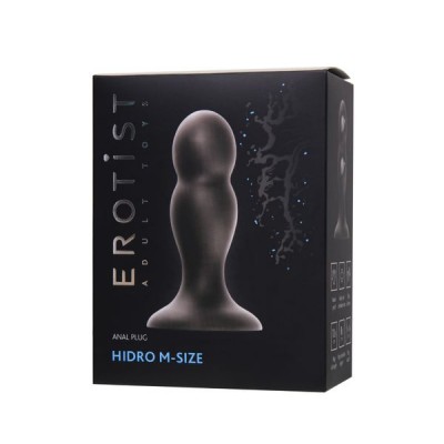 Erotist Hidro Anal Plug, M, silikon, siyah, 10,5 cm