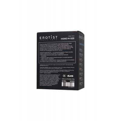 Erotist Hidro Anal Plug, M, silikon, siyah, 10,5 cm