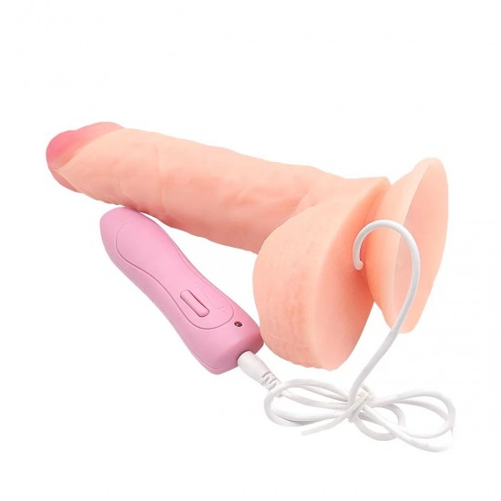 Ultra Yumuşak Dokulu Titreşimli ve Rotasyonlu Realistik Vibratör Penis 23 CM