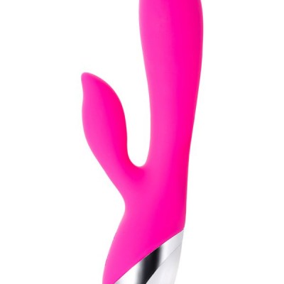 L'EROİNA klitoral stimülatörlü vibratör, silikon, pembe, 19 cm