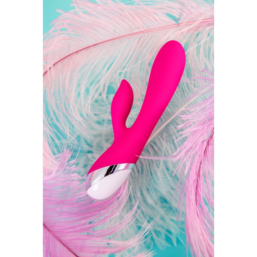 L'EROİNA klitoral stimülatörlü vibratör, silikon, pembe, 19 cm