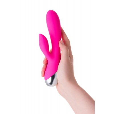 L'EROİNA klitoral stimülatörlü vibratör, silikon, pembe, 19 cm