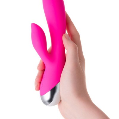 L'EROİNA klitoral stimülatörlü vibratör, silikon, pembe, 19 cm
