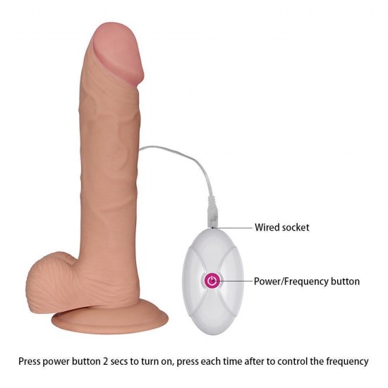 LOVETOY 23 CM Geliştirilmiş Doku Ultra Yumuşak Titreşimli Realistik Penis - The Ultra Soft Dude