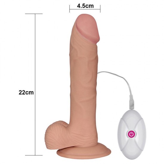 LOVETOY 23 CM Geliştirilmiş Doku Ultra Yumuşak Titreşimli Realistik Penis - The Ultra Soft Dude