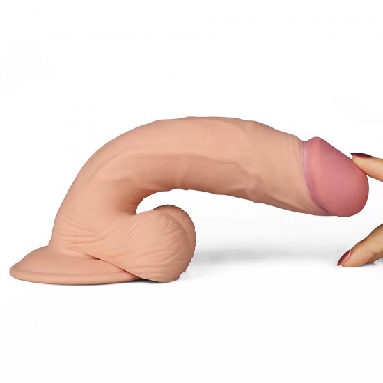 LOVETOY 23 CM Geliştirilmiş Doku Ultra Yumuşak Titreşimli Realistik Penis - The Ultra Soft Dude