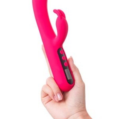 eroTeq Klitoral uyarımlı G noktası vibratörü Rablock, silikon, pembe, 23,5 cm