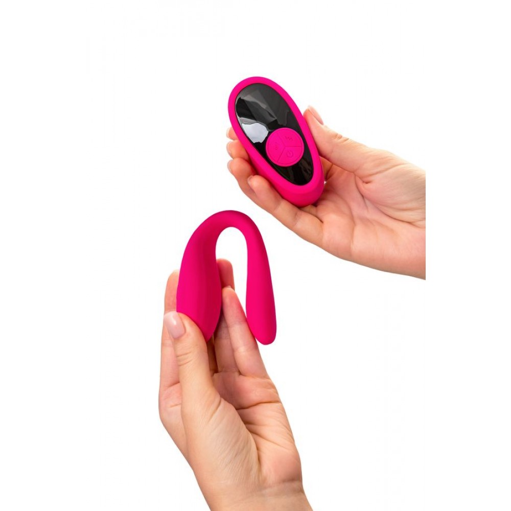 eroTEQ Prawno Kumandalı Çiftlere Özel U Tipi Vibratör – Çift Motorlu, Şarjlı Silikon, 18 cm