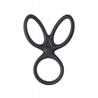 A-Toys by TOYFA KRAKEN Üçlü Penis Halkası, Silikon, Siyah, 10 cm