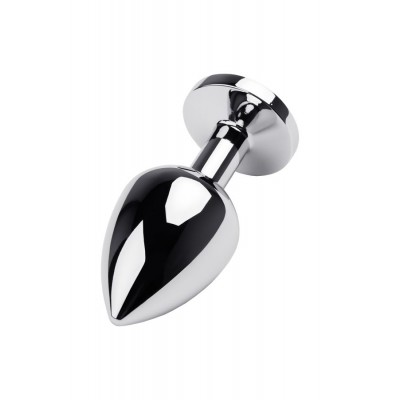 Metal by TOYFA Anal Plug, Metal, gümüş, siyah kristalli, 8 cm, Ø 3,4 cm, 85 g