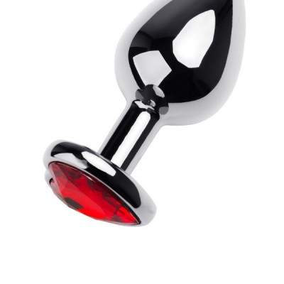 Metal by TOYFA Anal Plug, Metal, gümüş, kırmızı kristalli, 8 cm, Ø 3,4 cm, 85 g