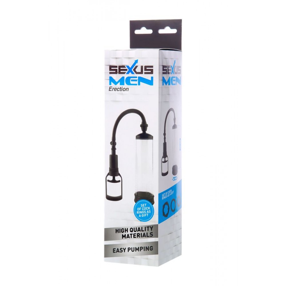 A-TOYS  Men Erection Vakum Penis Pompası, Mekanik, ABS plastik, Siyah, 23 cm