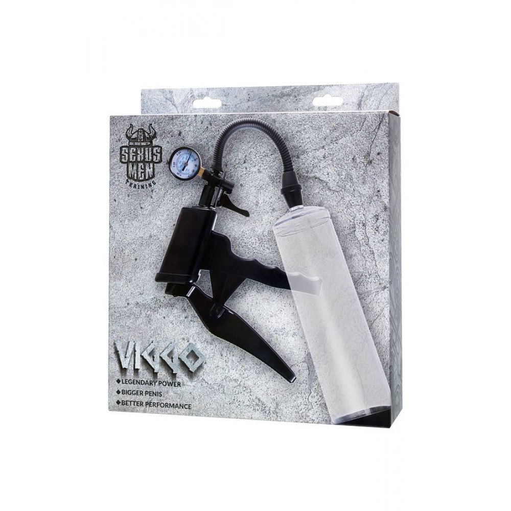 Sexus Men Training Viggo mekanik penis Pompası, ABS plastik, Siyah, 62 cm