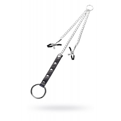 TOYFA Metal Penis Halkalı Meme Kelepçeleri, gümüş, 60 cm