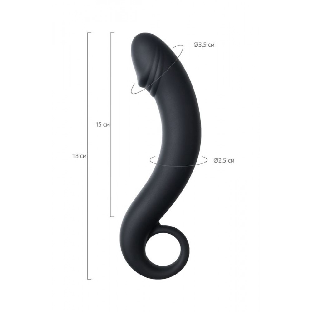 TOYFA POPO Pleasure Dorado anal stimülatörü, su geçirmez, silikon, siyah, 18 cm, Ø 3,5 cm