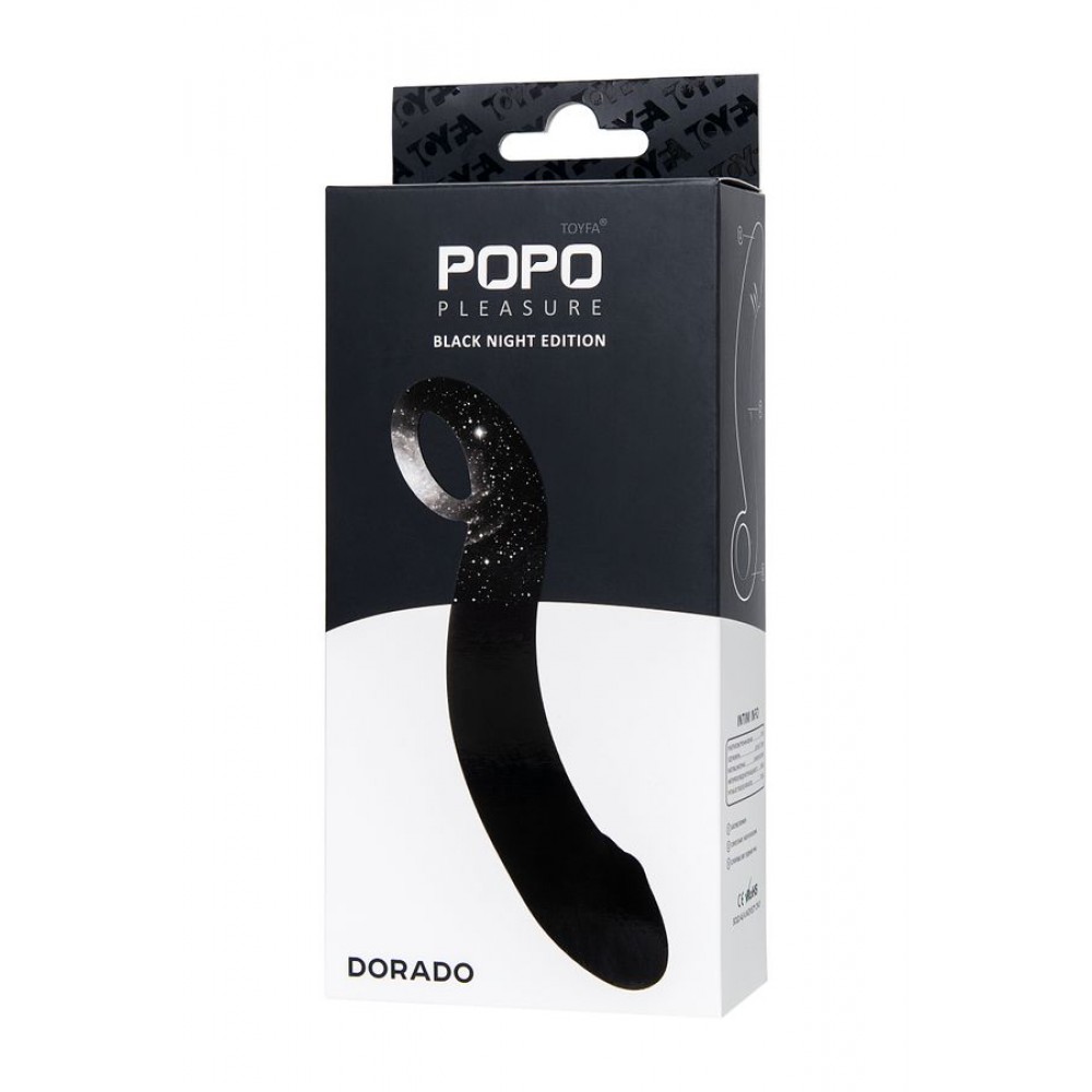 TOYFA POPO Pleasure Dorado anal stimülatörü, su geçirmez, silikon, siyah, 18 cm, Ø 3,5 cm