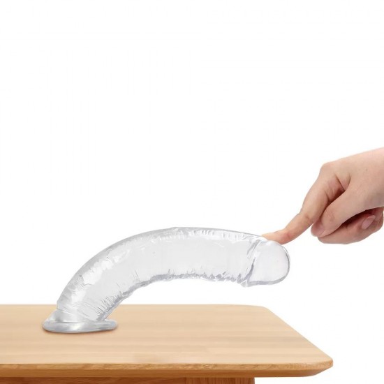 JELLY CLEAR Ultra Yumuşak Dokulu Dildo Testissiz Jel Dokulu Realistik Penis 22 CM - Mor