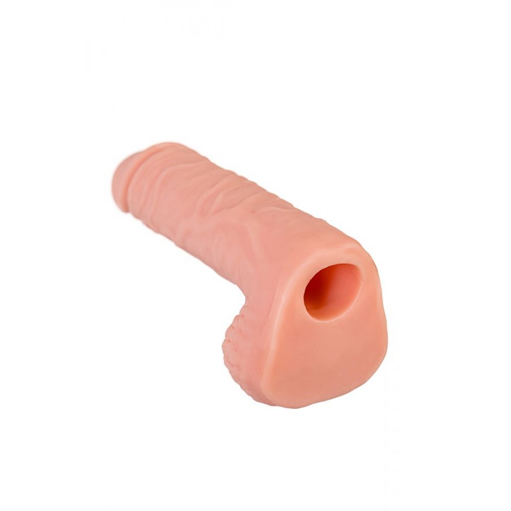 XLover by TOYFA Penis Uzatıcı Kılıf, Skrotum (Torba) Destekli, TPE Malzeme, Ten Rengi, 16 cm