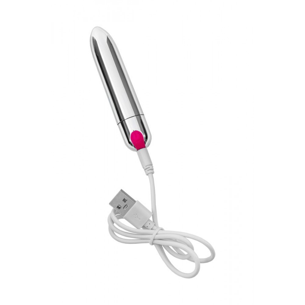 A-Toys by TOYFA Liting 10 Modlu Titreşimli Mermi Vibratör – ABS Plastik, Gümüş, 9,5 cm