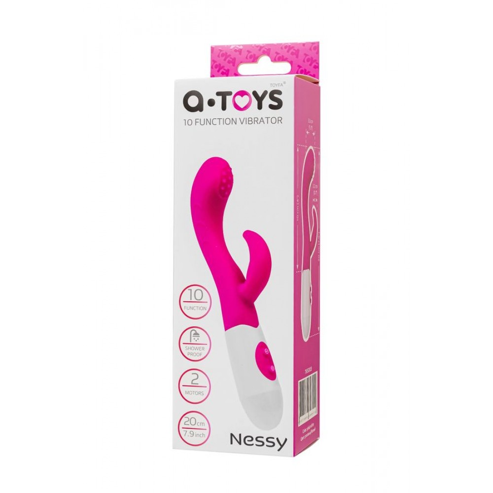 A-Toys by TOYFA Nessy Klitoral Uyarıcı Vibratör, silikon, pembe, 20 cm