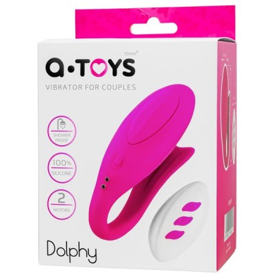 A-Toys by TOYFA Dolphy Çiftler İçin Vibratör, Silikon, Pembe, 9,6 cm