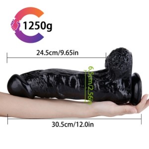 30,5cm Siyah Realistik Dildo