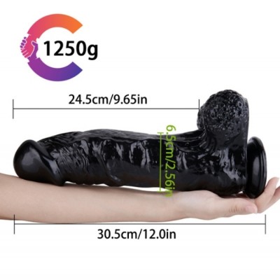 30,5cm Siyah Realistik Dildo