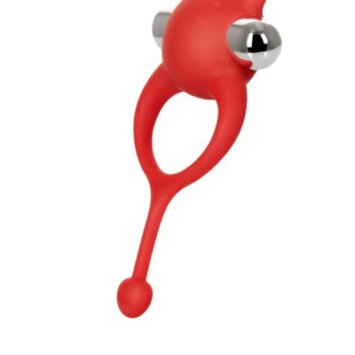 JOS NİCK Kuyruklu Penis Halkası, silikon, kırmızı, 13,5 cm