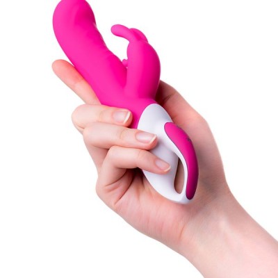 JOS ELLY Isıtmalı Vibratör, silikon, pembe, 21,5 cm