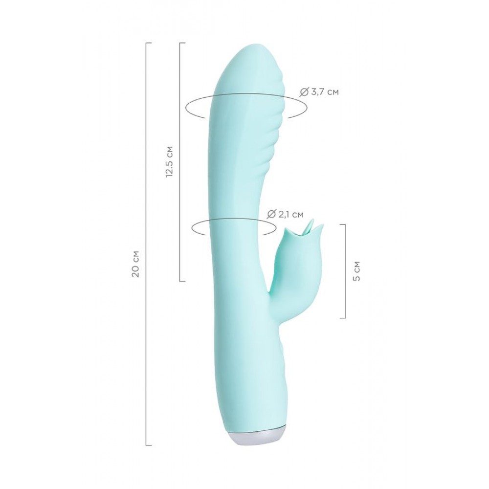 JOS MİLO Klitoral Uyarıcı ve Dilli Vibratör, Silikon, Cam Göbeği, 20 cm