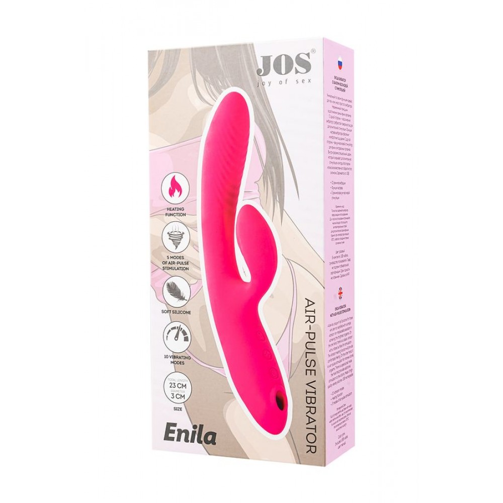 JOS Enila Vakum Dalgalı Vibratör, silikon, pembe, 23 cm