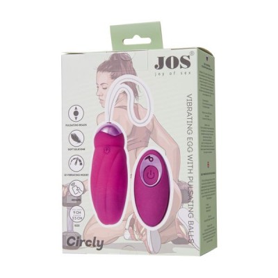 JOS Circly Titreşimli Vjinal Top, Silikon, Pembe, 9 cm