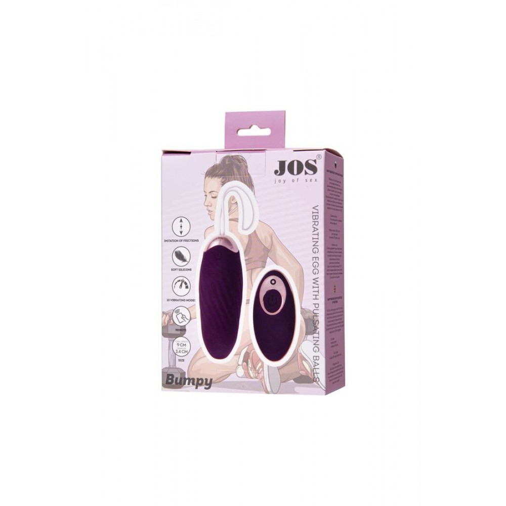 JOS Bumpy Titreşimli Vjinal Top silikon, mor, 9 cm