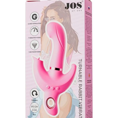 Klitoral uyarıcılı vibratör JOS Twistme, silikon, pembe, 19,5 cm