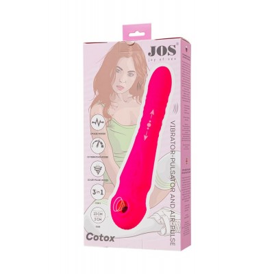 Vakum uyarımlı vibratör-pulsatör JOS COTOX, silikon, pembe, 23 cm