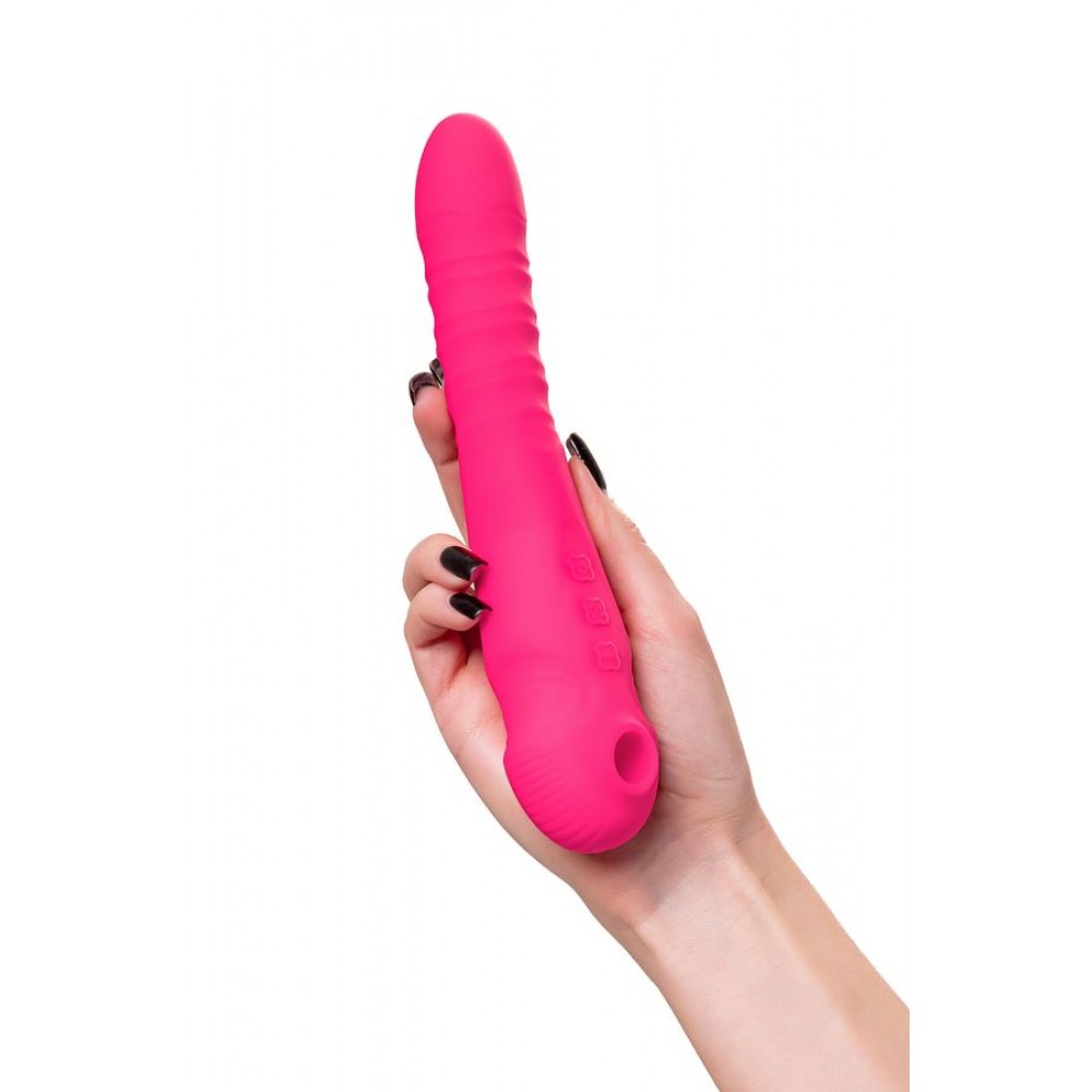 Vakum uyarımlı vibratör-pulsatör JOS COTOX, silikon, pembe, 23 cm